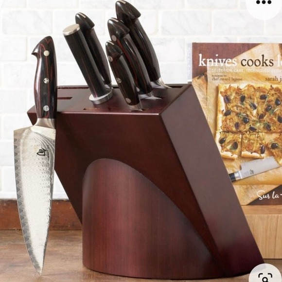 Shun Bob Kramer Sur La Table Solid Wooden Block for 7 Piece Kitchen Knife Set - Picture 1 of 10